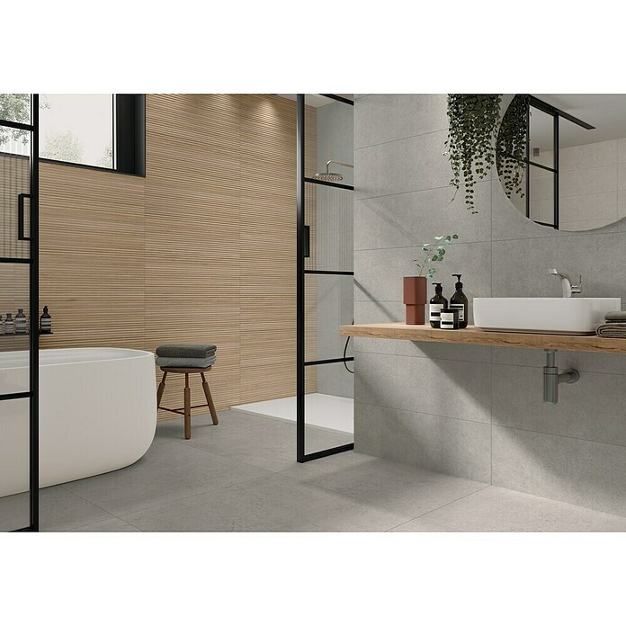Pavimento porcelánico Limestone (90 x 90 cm, Gris, Mate, Rectificado) | BAUHAUS