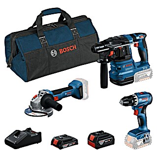 Bosch Professional AMPShare 18V Machineset 3-Tool-Kit (18 V, 2 accu's, 2 Ah - 4 Ah, 7 -delig)