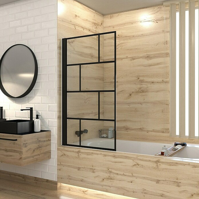 Aurlane Badewannenaufsatz Bricks (B x H: 75 x 125 cm, 1 Stk., Schwarz) | BAUHAUS