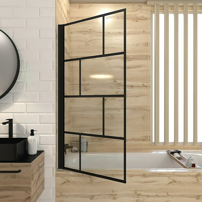 Aurlane Badewannenaufsatz Bricks (B x H: 75 x 125 cm, 1 Stk., Schwarz) | BAUHAUS