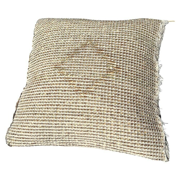 Cojín Yute Rombo (Natural/Blanco, 45 x 45 cm, 50% yute 50% algodón) | BAUHAUS