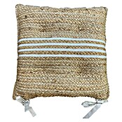 Cojín para silla Yute Rayas (45 x 45 x 5 cm, Natural/Blanco, 80% yute 20% algodón) | BAUHAUS