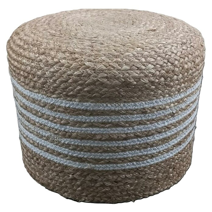 Puf Yute Rayas (Ø x Al: 40 x 30 cm, Natural/Blanco) | BAUHAUS
