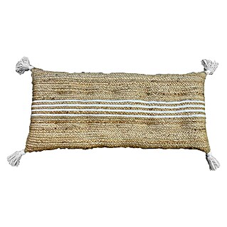 Cojín para banco Yute Rayas (Natural/Blanco, L x An x Al: 90 x 40 x 5 cm)