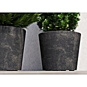 Deroma Millennium Pflanzkübel rund (Außenmaß (Ø x H): 59 x 49 cm, Aus recyceltem Kunststoff, Anthrazit) | BAUHAUS