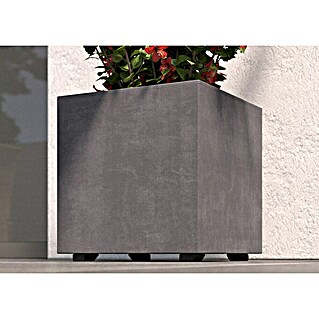 Deroma Millennium Pflanzkasten (Außenmaß (L x B x H): 39 x 39 x 39 cm, Kunststoff, Ashgrey)