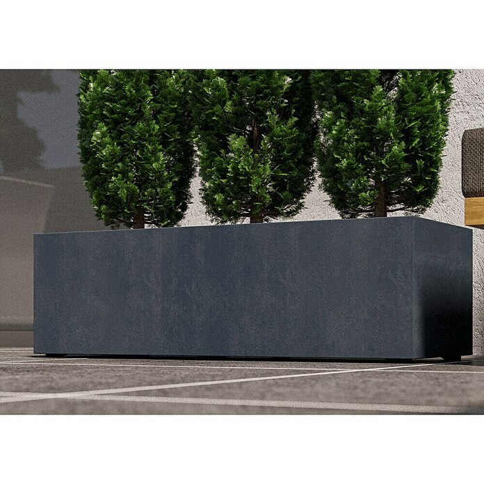 Deroma Millennium Pflanzkasten (Außenmaß (L x B x H): 99 x 37 x 39 cm, Kunststoff, Ashgrey) | BAUHAUS