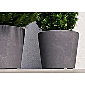 Deroma Millennium Pflanzkübel rund (Außenmaß (Ø x H): 59 x 49 cm, Aus recyceltem Kunststoff, Ashgrey) | BAUHAUS