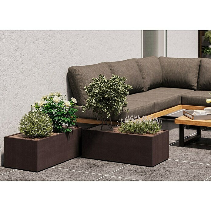 Deroma Millennium Macetero para plantas (Dimensiones externas (L x An x Al): 79 x 39 x 39 cm, Plástico, Antracita) | BAUHAUS