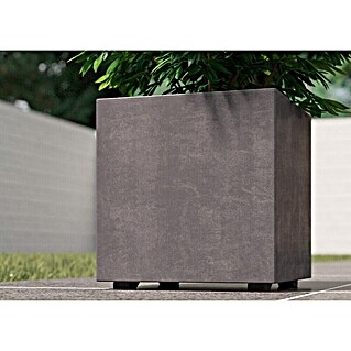 Deroma Millennium Pflanzkasten (Außenmaß (L x B x H): 25 x 25 x 25 cm, Kunststoff, Ashgrey)