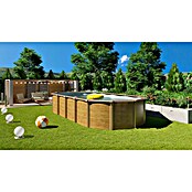 KWAD Pool-Set Supreme Wood (L x B x H: 6,1 x 3,7 x 1,32 m, Fassungsvermögen: 22.100 l, Oval)