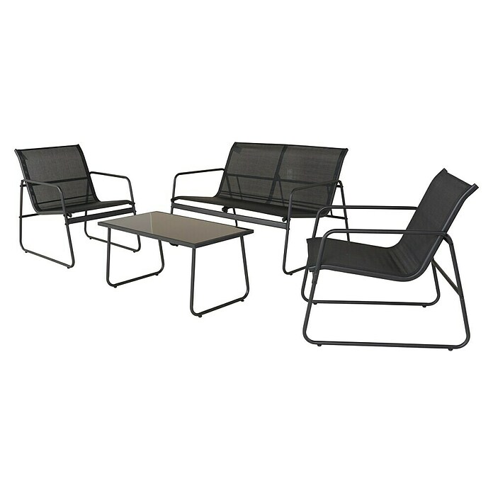 Sunfun Komplet lounge pohištva Deia  (4 -del., Črna) | 8303 - Loungeset | ICAE - Sommermöbel Loungemöbel | ICA - Sommermöbel | IC - Freizeit im Garten | I - Stadtgarten | BAUHAUS