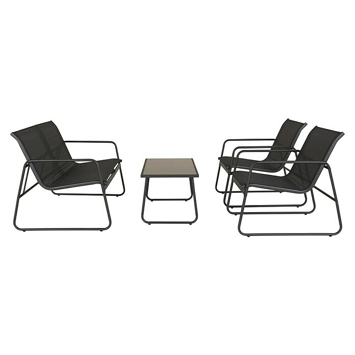 Sunfun Komplet lounge pohištva Deia  (4 -del., Črna) | 8303 - Loungeset | ICAE - Sommermöbel Loungemöbel | ICA - Sommermöbel | IC - Freizeit im Garten | I - Stadtgarten | BAUHAUS