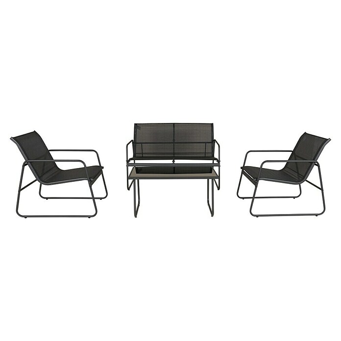 Sunfun Set lounge namještaja Deia  (4 -dij., Crna) | BAUHAUS