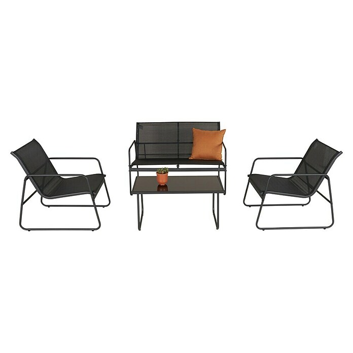 Sunfun Set lounge namještaja Deia  (4 -dij., Crna) | BAUHAUS