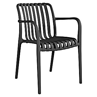 Sunfun Silla de jardín Calma (56 x 58 x 81 cm, Negro, Polipropileno)