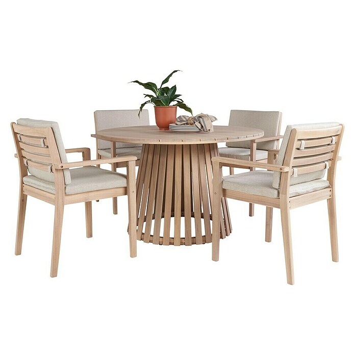 Sunfun Mesa de jardín Nour (Ø x Al: 120 x 74 cm, Madera de acacia, Natural) | BAUHAUS
