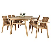 Sunfun Komplet lounge pohištva Alex  (7 -del., Akacijev les, Natur) | 8303 - Loungeset | ICAE - Sommermöbel Loungemöbel | ICA - Sommermöbel | IC - Freizeit im Garten | I - Stadtgarten | BAUHAUS