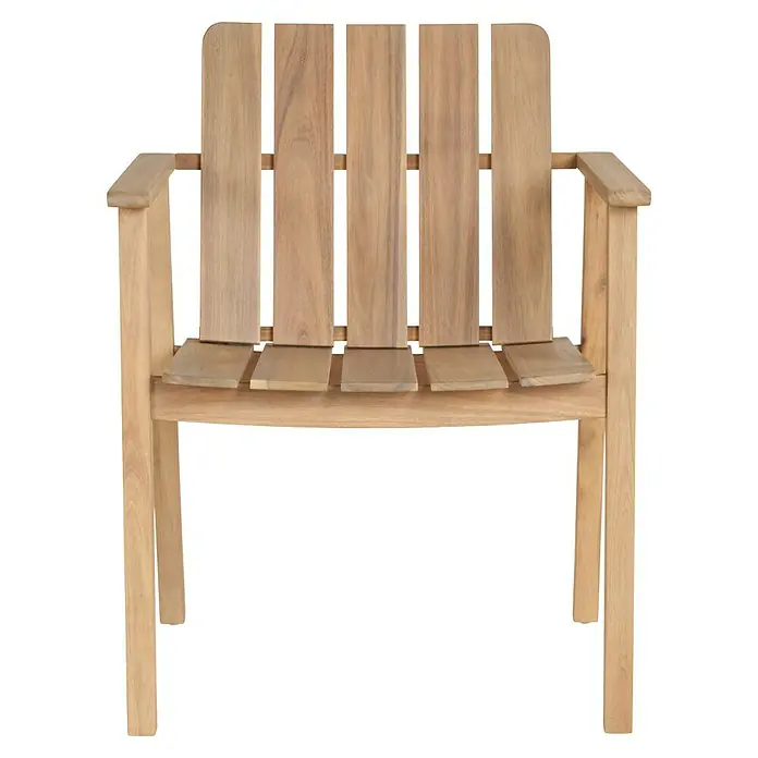 Sunfun Conjunto de muebles Aladar - 7 pzs., Madera de acacia, Natural - Silla robusta de madera aceitada con reposabrazos, ideal para jardín o terraza. El aspecto natural se integra perfectamente en cualquier ambiente.