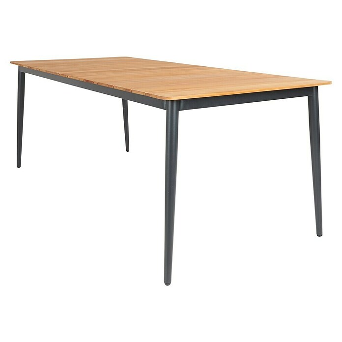 Sunfun Mesa de jardín Greta (L x An x Al: 200 x 100 x 75 cm, Acero/Teca, Antracita/Natural) | BAUHAUS