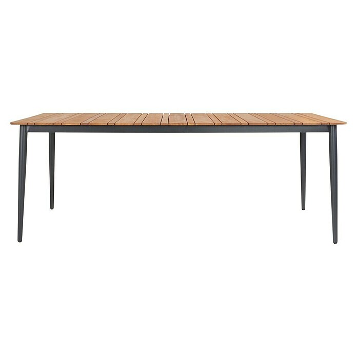 Sunfun Mesa de jardín Greta (L x An x Al: 200 x 100 x 75 cm, Acero/Teca, Antracita/Natural) | BAUHAUS