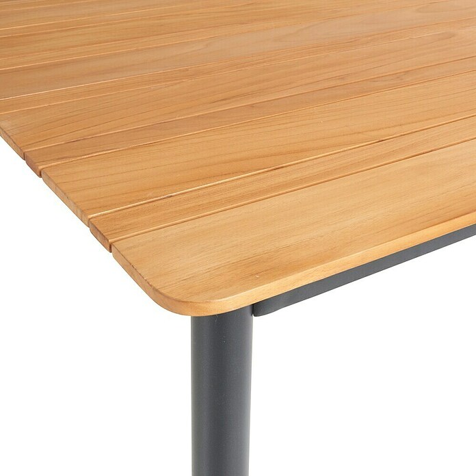 Sunfun Mesa de jardín Greta (L x An x Al: 200 x 100 x 75 cm, Acero/Teca, Antracita/Natural) | BAUHAUS