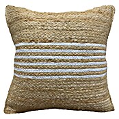 Cojín Yute Rayas (Natural/Blanco, 45 x 45 cm, 80% yute 20% algodón) | BAUHAUS