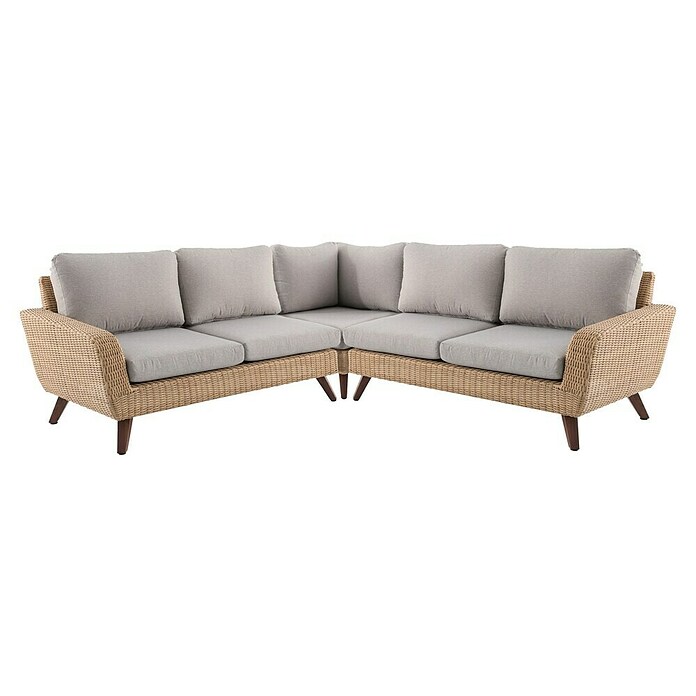 Sofá esquinero Royal (Beige, L x An x Al: 234 x 234 x 75 cm, Ratán sintético/Aluminio) | BAUHAUS