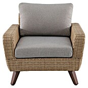 Conjunto de muebles Royal sofá + sillones + mesa (4 pzs., Ratán sintético/Aluminio, Beige) | BAUHAUS