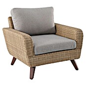 Conjunto de muebles Royal sofá + sillones + mesa (4 pzs., Ratán sintético/Aluminio, Beige) | BAUHAUS