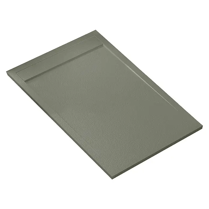 Plato de ducha aligerado Volga - L x An: 70 x 130 cm, Carga mineral, Piedra - Plato de ducha rectangular en gris neutro. El acabado mate y el diseño sencillo hacen de este plato de ducha un complemento elegante para cualquier baño.