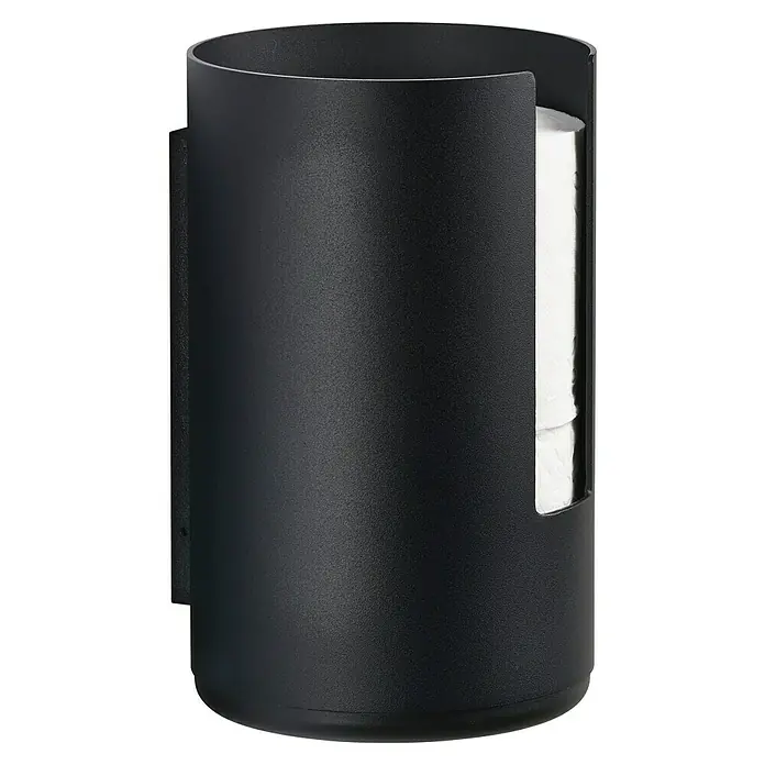 Zone Denmark Toilettenpapierhalter RIM - Black, 13,2 cm - Schwarzer Toilettenpapierhalter zur Wandmontage. Praktische und stilvolle Aufbewahrung für Toilettenpapierrollen im Badezimmer.