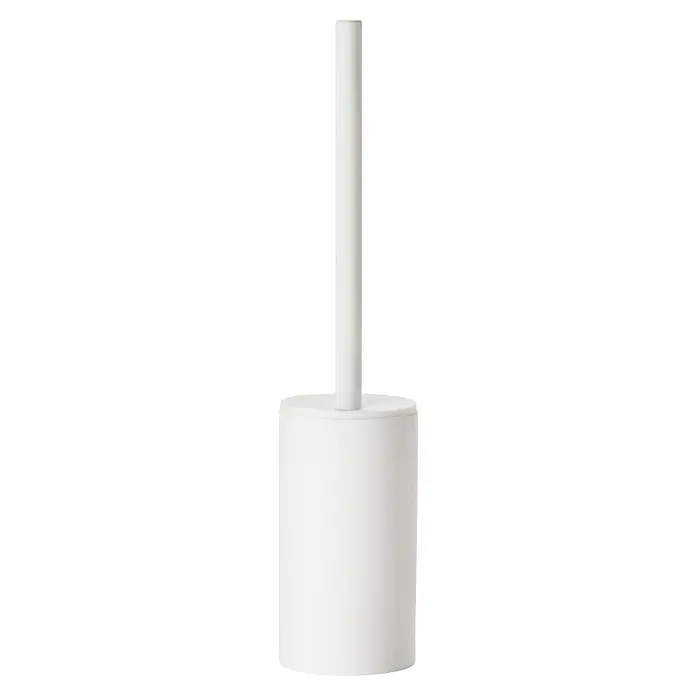 Zone Denmark WC-Bürstengarnitur Solo - ABS-Kunststoff, White - Weiße Tischleuchte mit zylindrischem Lampenfuß und schlankem, zylindrischem Lampenschirm, die ein minimalistisches und modernes Design verkörpert.