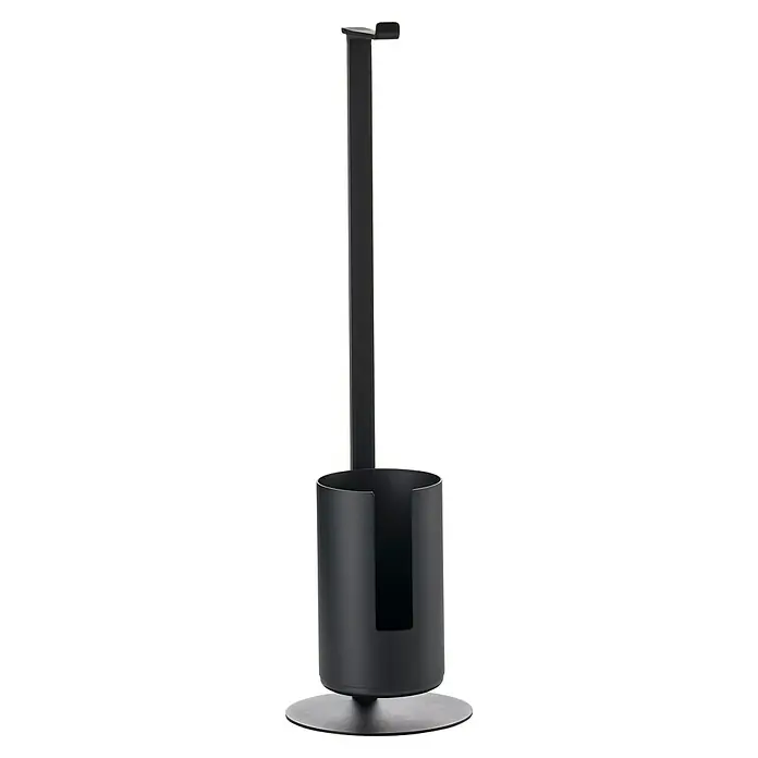 Zone Denmark WC-Bürstengarnitur RIM - ABS-Kunststoff, Black, 20 cm - Schwarzer Papierhandtuchspender mit rundem Sockel und seitlicher Öffnung zur einfachen Entnahme von Papierhandtüchern.