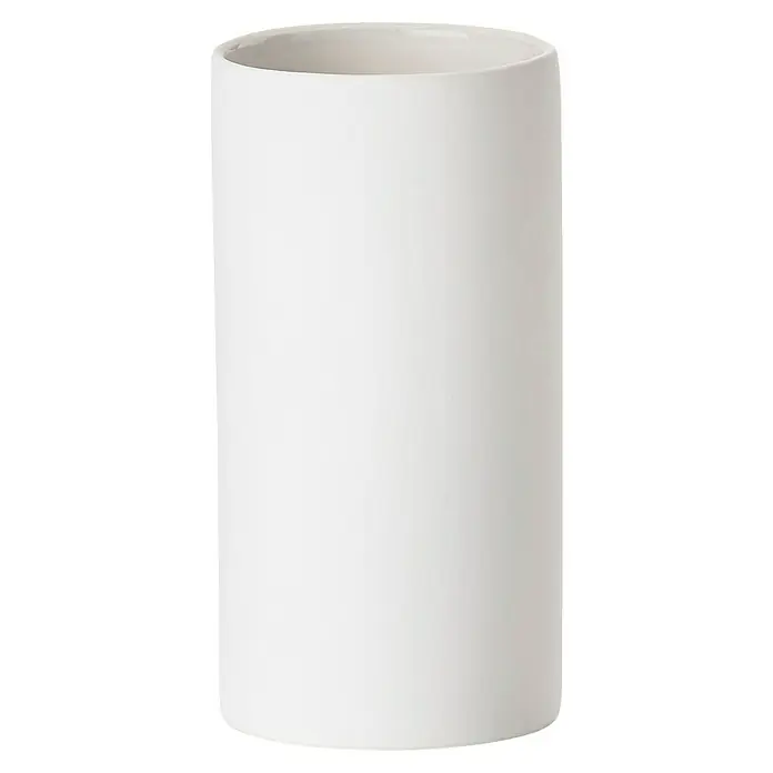 Zone Denmark Zahnputzbecher Solo - Keramik, White - Dieser Artikel zeigt eine schlichte, zylindrische weiße Vase oder einen Behälter, perfekt für moderne Dekorationen.