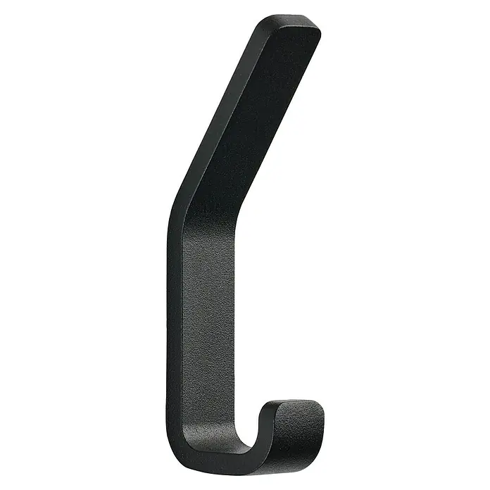 Zone Denmark Handtuchhaken RIM - Schwarz, Höhe: 11,5 cm - Wandhaken aus mattschwarzem Metall. Ideal zum Aufhängen von Jacken oder Handtüchern, robust und stilvoll designt.