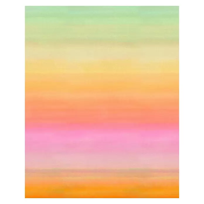 Komar Flair Fototapete Fuel - B x H: 200 x 250 cm, Vlies - Aquarell-Farbverlauf von Hellgrün über Gelb, Orange, Rosa zu Dunkelorange.