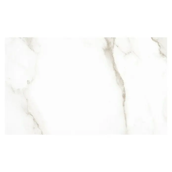 Revestimiento de pared Arezzo - 33 x 55 cm, Oro, Brillante - Baldosa de mármol claro con sutiles vetas grises, ideal para interiores modernos. La baldosa proporciona una estética elegante y atemporal.