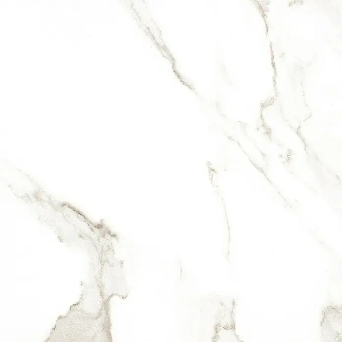 Pavimento cerámico Arezzo - 45 x 45 cm, Oro, Brillante - Elegante baldosa de mármol blanco con sutiles vetas grises, ideal para crear interiores lujosos y añadir toques elegantes.