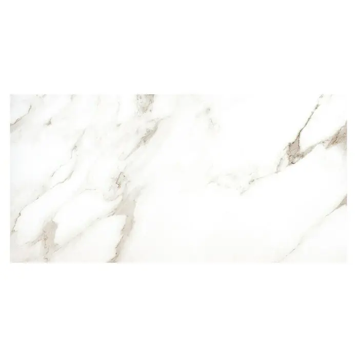 Pavimento porcelánico Arezzo - 60 x 120 cm, Oro, Mate, Rectificado - Elegante placa de mármol en blanco con delicadas vetas grises. Perfecta para superficies con estilo y diseños modernos.
