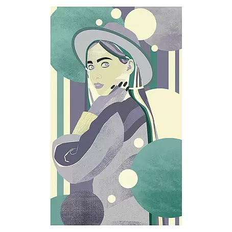 Komar Flair Fototapete Woman Hat Colour