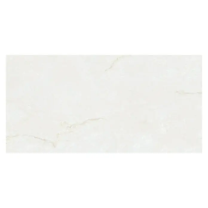 Halcón Pavimento porcelánico Sublime - 60 x 120 cm, Blanco, Brillante, Espesor: 7,4 mm - Losa de mármol en tonos blancos suaves con vetas delicadas y naturales, ideal para interiores elegantes.
