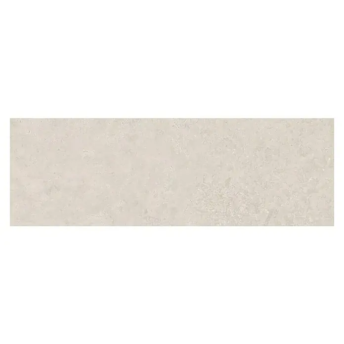 Revestimiento de pared Geo - 30 x 90 cm, Avorio, Mate, Rectificado - Un primer plano de una baldosa cerámica de color claro y texturizada, ideal para interiores modernos con una superficie natural similar a la piedra.