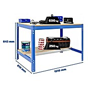 Simonrack Simonwork Banco de trabajo BT0 (L x An: 61 x 151 cm, Altura de trabajo: 84,2 cm, Carga soportada: 850 kg, Azul) | BAUHAUS