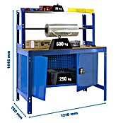 Simonrack Simonwork Werkbank BT4 Cabinet 1200 (L x B: 76 x 121 cm, Arbeitshöhe: 144,5 cm, Belastbarkeit: 450 kg, Blau) | BAUHAUS