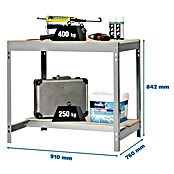Simonrack Simonwork Werkbank BT0 900 (L x B: 76 x 91 cm, Arbeitshöhe: 84,2 cm, Belastbarkeit: 650 kg, Grau) | BAUHAUS