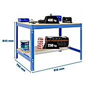 Simonrack Simonwork Banco de trabajo BT0 (L x An: 76 x 91 cm, Altura de trabajo: 84,2 cm, Carga soportada: 650 kg, Azul) | BAUHAUS
