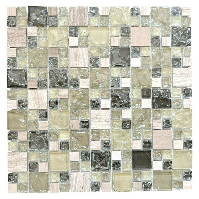 Mosaikfliese Crystal Mix XIC K1452 (30,5 x 30,5 cm, Grau/Grün, Glänzend)