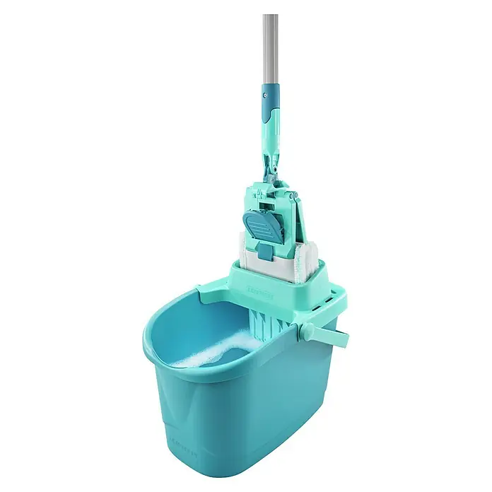 Leifheit Bodenwisch-Set Power Clean + Gratis Micro Duo - 4 -tlg. - Bild eines Leifheit Wischmop-Sets bestehend aus Eimer und Mop, ideal für effiziente und gründliche Bodenreinigung.