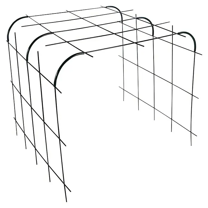 Bellissa Rankhilfe Andybell M - 73 x 70 cm, Stahl, Grün - Metallgitter-Pflanzbogen: Robuster Pflanzbogen aus schwarzem Metallgitter, ideal für Kletterpflanzen im Garten.